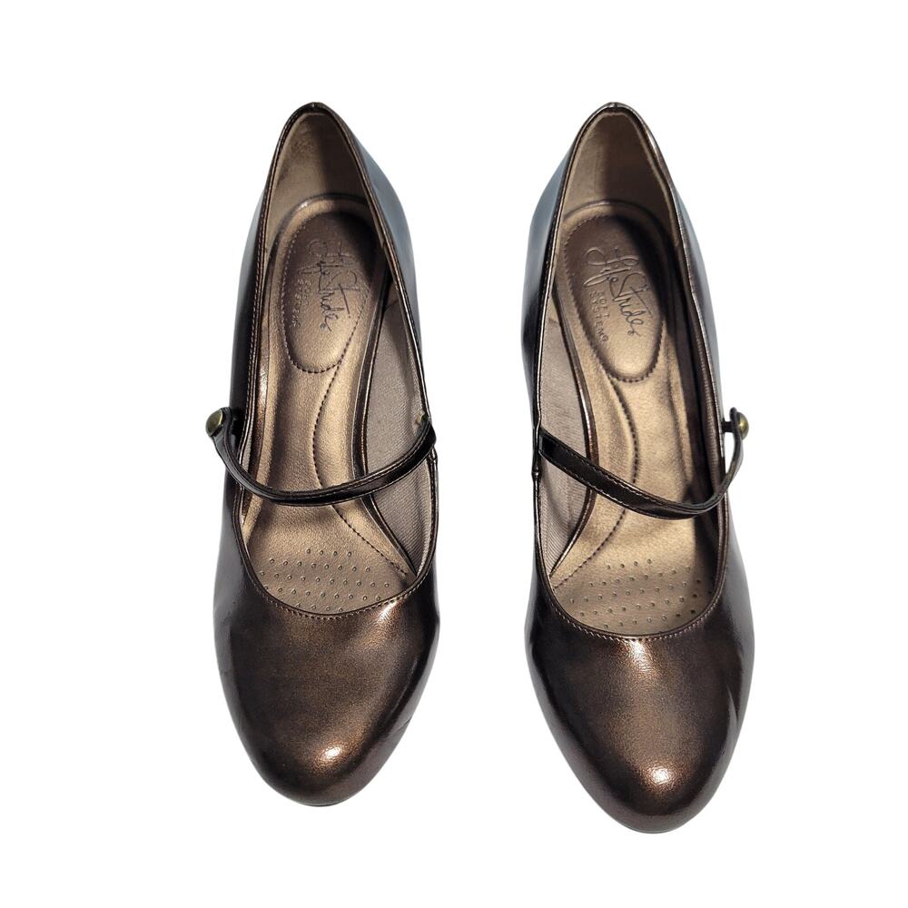 Life Stride Parigi Brown Metallic Maryjane Heels Size 8.5M  112525-2819